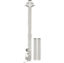 Edelstahlschornstein mit Reinigungstür und Dachdurchführung