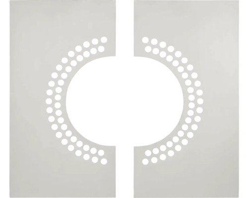 Zweiteiliger Baumrost aus Metall mit rundem Ausschnitt und Lochmuster