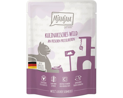Mjamjam Quetschie Kulinarisches Wild Katzenfutter im Beutel