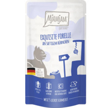 Mjamjam Quetschie Katzenfutter Exquisite Forelle mit saftigem Hühnchen