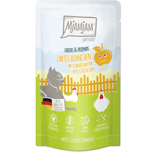Mjamjam Quetschie Katzenfutter zartes Hühnchen mit Apfelstückchen