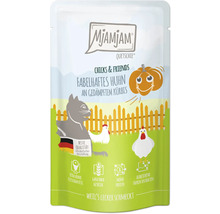 Mjamjam Quetschie Katzenfutter Chicks and Friends Fabelhaftes Huhn an gedämpftem Kürbis