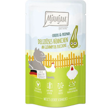 Mjamjam Quetschie Katzenfutter Huhn mit Zucchini