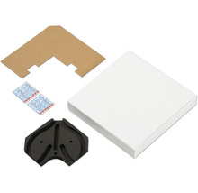 Verpackungsinhalt Eckküchenspüle, bestehend aus Spüle, Eckverbindern und Befestigungsmaterial