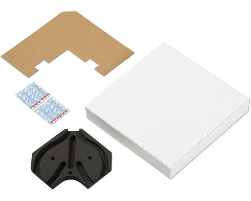 Verpackungsinhalt Eckküchenspüle, bestehend aus Spüle, Eckverbindern und Befestigungsmaterial