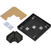 Montagewinkel mit Rollen, Eckstück, Schablone und Klebestreifen