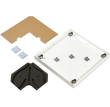 Eckschreibtisch-Zubehörsatz mit Platte, Eckstück, Rollen und Befestigungsmaterial