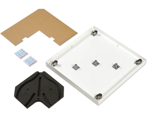 Eckschreibtisch-Zubehörsatz mit Platte, Eckstück, Rollen und Befestigungsmaterial