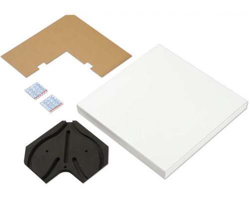 Eckregal mit Montagezubehör