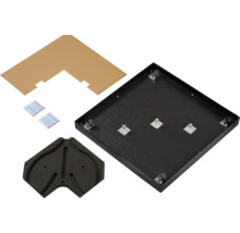 Eckduschkabinen-Bodenwanne mit Zubehör zur Montage