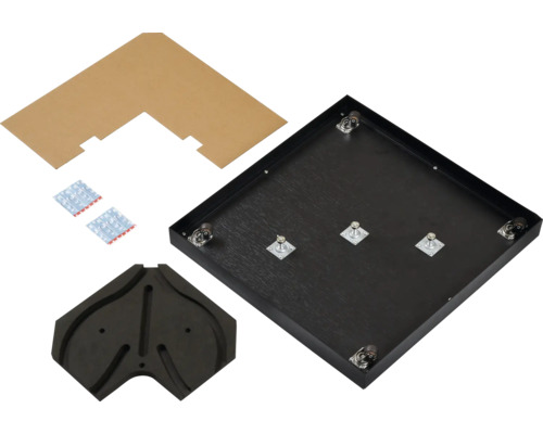 Drehteller für Möbel EasySpin 490x490 mm schwarz inkl. Steuerkurve Eckduschkabinen-Bodenwanne mit Zubehör zur Montage