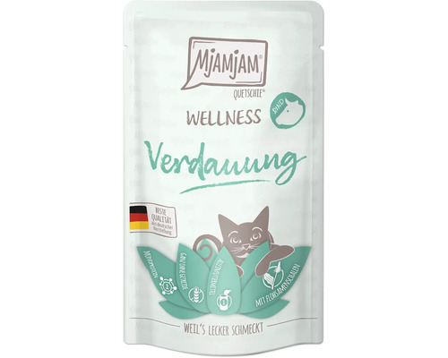 Mjamjam Quetschie Wellness Verdauung Katzenfutter im Portionsbeutel
