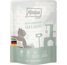 Mjamjam Quetschie Katzenfutter Duo vom vorzüglichem Kalb und Hering