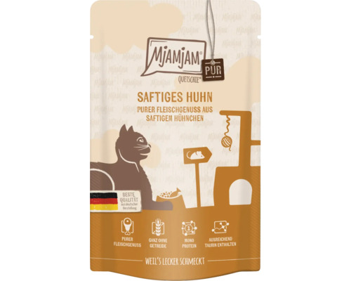 Mjamjam Katzenfutter Saftiges Huhn Quetschie
