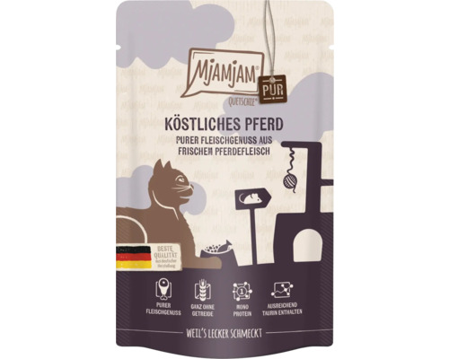 Mjamjam Katzenfutter Quetschie Pferd