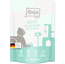Mjamjam Katzenfutter Gute Pute mit Kürbis und Katzenminze