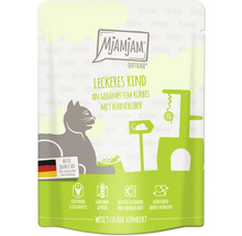 Mjamjam Quetschie Katzenfutter Rind mit Kürbis und Hühnerleber