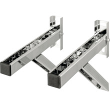 Zwei Klimaanlagenhalterungen aus Metall mit Schrauben