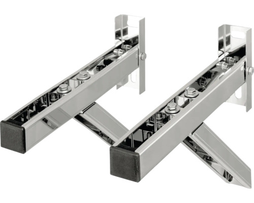 Zwei Klimaanlagenhalterungen aus Metall mit Schrauben