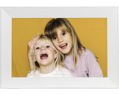 Digitaler Bilderrahmen mit Foto von zwei Mädchen