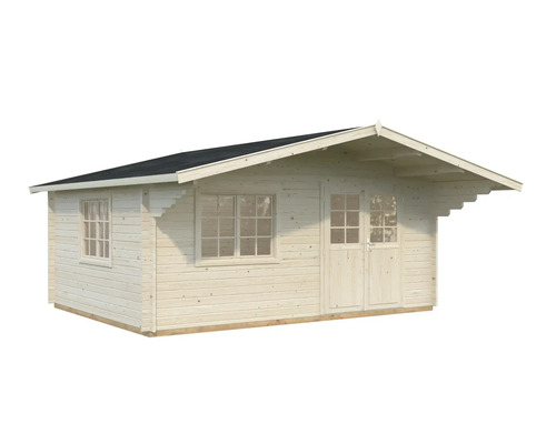 Gartenhaus aus Holz mit Fenstern und Tür