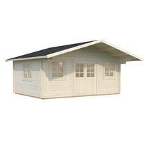 Gartenhaus aus Holz mit Doppeltür und Fenstern