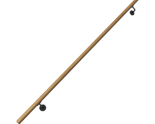 Holzhandlauf mit Halterungen zur Treppensicherung