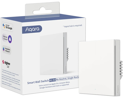 Aqara Smart Wall Schalter H1 EU Neutral, Einzelwippe mit Verpackung