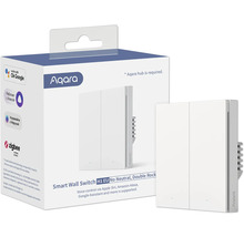 Aqara Smart Wall Switch H1 EU ohne Nullleiter, Doppelwippe mit Google Assistant Unterstützung