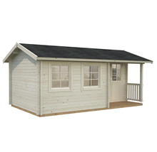 Holzgartenhaus mit überdachter Veranda