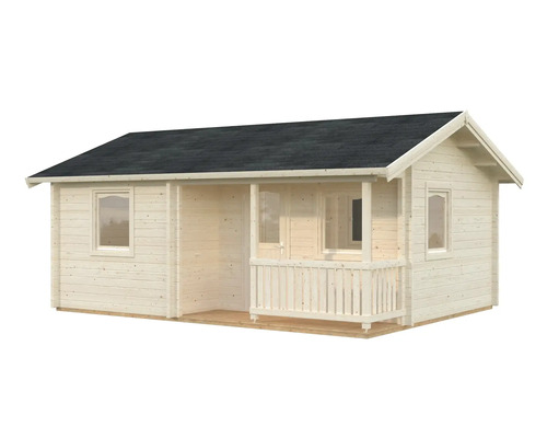 Gartenhaus aus Holz mit Veranda und Dach