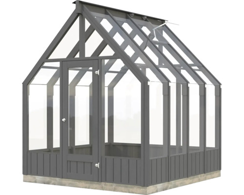 Gewächshaus mit Tür und Dachfenster