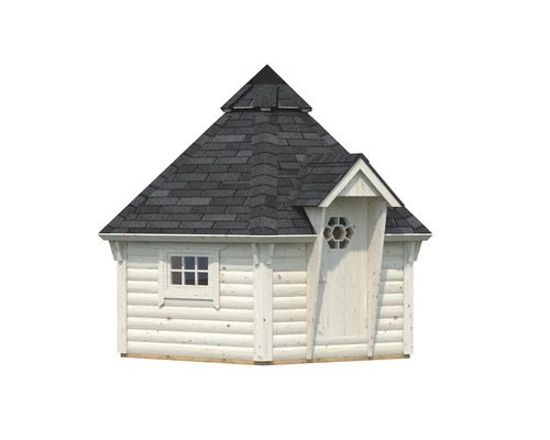 Holzgrillkota mit Dach