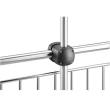 Verbindungsstück aus Kunststoff für ein Regalsystem aus Metall