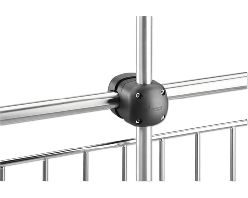 Verbindungsstück aus Kunststoff für ein Regalsystem aus Metall