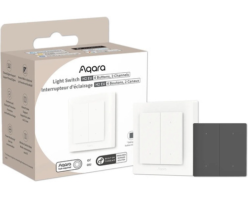 Aqara Lichtschalter H2 EU mit 4 Tasten, 2 Kanäle in Verpackung