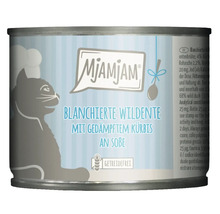 Mjamjam Katzenfutter blanchierte Wildente mit Kürbis in Dose