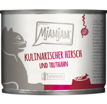 Mjamjam Katzenfutter Kulinarischer Hirsch und Truthahn getreidefrei