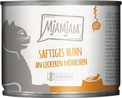 Mjamjam Katzenfutter Dose mit Huhn und Möhrchen