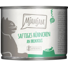 Mjamjam Katzenfutter mit saftigem Hühnchen und Brokkoli in Dose