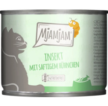 Mjamjam Katzenfutter mit Insekten und saftigem Hühnchen in einer Dose