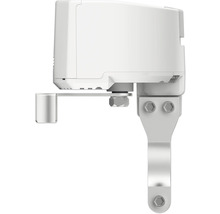 Detailansicht eines Geräts mit Halterung und Schrauben