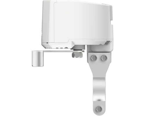 Detailansicht eines Geräts mit Halterung und Schrauben