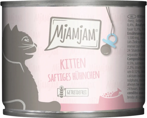 Mjamjam Katzenfutter für Kitten, saftiges Hühnchen, getreidefrei in Dose