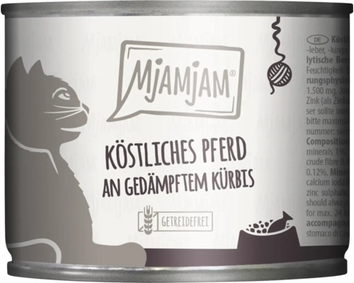 Mjamjam Katzenfutter Pferd mit Kürbis in Dose