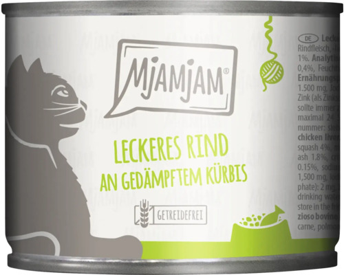 Mjamjam Katzenfutter mit Rind und Kürbis in Dose