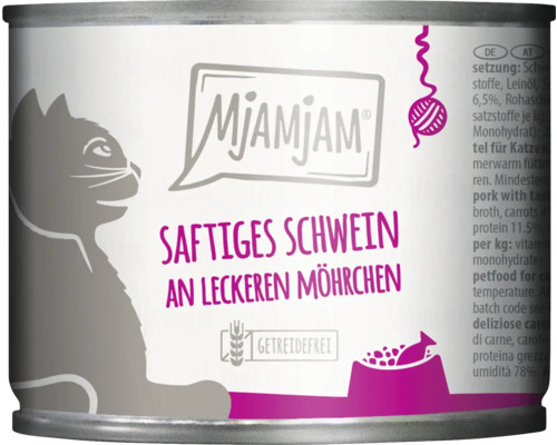 Mjamjam Katzenfutter Saftiges Schwein mit leckeren Möhrchen