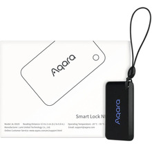 Aqara Smart Lock mit Schlüsselanhänger und Produktinformationen