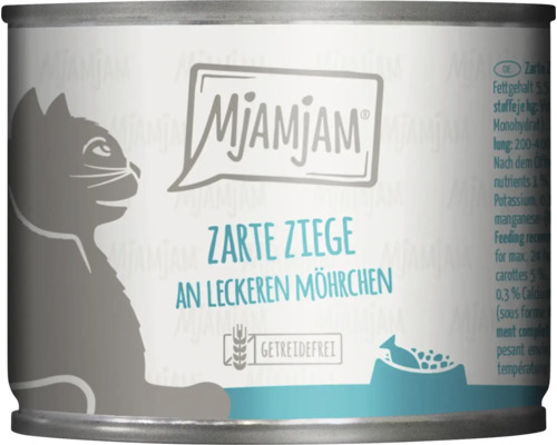 Mjamjam Katzenfutter Zarte Ziege mit leckeren Möhrchen in Dose