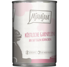 Mjamjam Katzenfutter mit köstlichen Garnelen und saftigem Hühnchen in Dose, getreidefrei, mit Meeresfrüchten